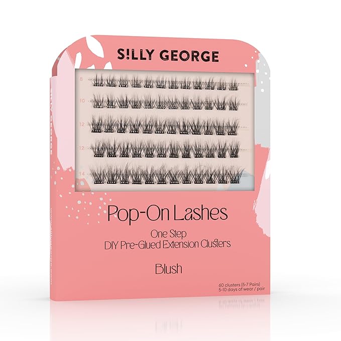 Silly George Pop-On Lashes - DIY 1-Step Pre-Glued Faux Eyelash Clusters, Natural Look Extensions thumbnail