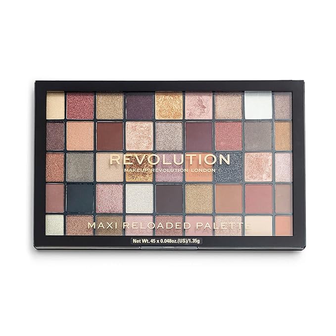 Makeup Revolution Maxi Reloaded Palette, Eyeshadow Palette, 45 Highly Pigmented Neutral Shades, Large It Up thumbnail